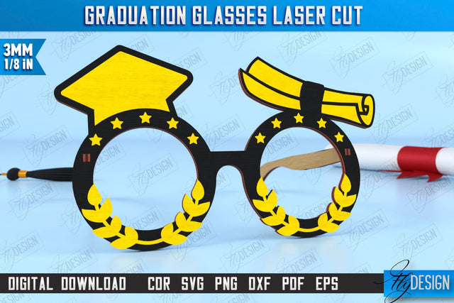 Graduation Glasses | Party Glasses | Graduation Photo Booth Props | Grad 2025 | CNC File SVG Fly Design 