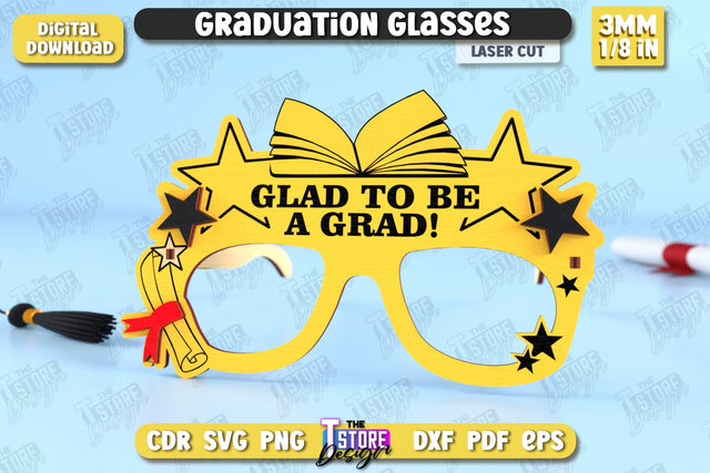 Graduation Glasses | Party Glasses | Graduation Photo Booth Props | Grad 2025 | CNC File SVG The T Store Design 