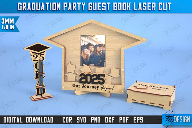 Graduation Guestbook | Grad 2025 | Grad Guestbook | Grad Wishes | CNC File SVG Fly Design 