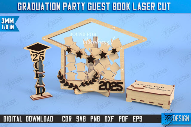 Graduation Guestbook | Grad 2025 | Grad Guestbook | Grad Wishes | CNC File SVG Fly Design 