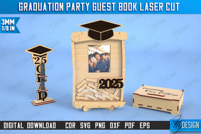 Graduation Guestbook | Grad 2025 | Grad Guestbook | Grad Wishes | CNC File SVG Fly Design 