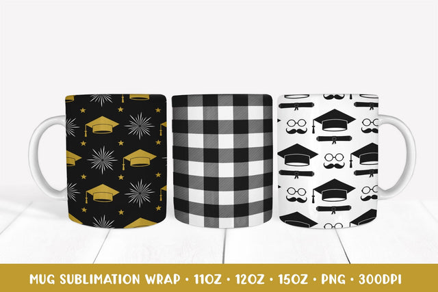 Graduation hats Mug Sublimation Design. Graduate Mug Wrap 11 Sublimation LaBelezoka 