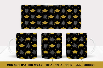 Graduation hats Mug Sublimation Design. Graduate Mug Wrap Sublimation LaBelezoka 