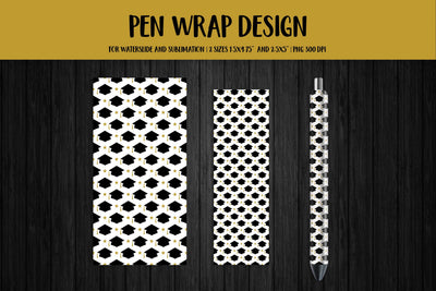 Graduation Hats Pen Wrap Sublimation or Waterslide PNG Sublimation LaBelezoka 