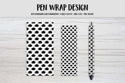 Graduation Hats Pen Wrap Sublimation or Waterslide PNG Sublimation LaBelezoka 