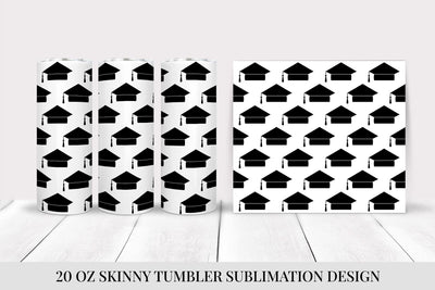 Graduation Hats Skinny Tumbler Wrap Sublimation Design Sublimation LaBelezoka 