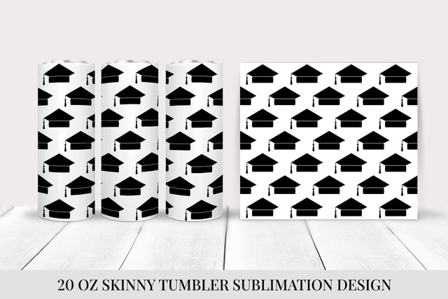 Graduation Hats Skinny Tumbler Wrap Sublimation Design Sublimation LaBelezoka 