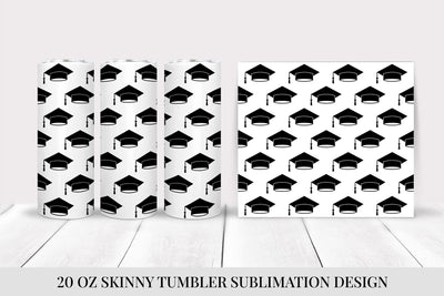 Graduation Hats Skinny Tumbler Wrap Sublimation Design Sublimation LaBelezoka 