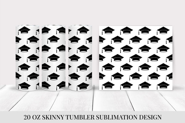 Graduation Hats Skinny Tumbler Wrap Sublimation Design Sublimation LaBelezoka 