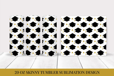 Graduation Hats Skinny Tumbler Wrap Sublimation Design Sublimation LaBelezoka 