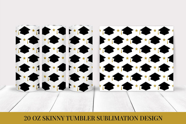 Graduation Hats Skinny Tumbler Wrap Sublimation Design Sublimation LaBelezoka 