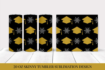 Graduation Hats Skinny Tumbler Wrap Sublimation Design Sublimation LaBelezoka 