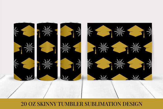 Graduation Hats Skinny Tumbler Wrap Sublimation Design Sublimation LaBelezoka 
