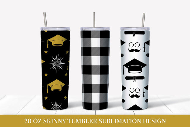 Graduation Hats Skinny Tumbler Wrap Sublimation Designs 11 Sublimation LaBelezoka 
