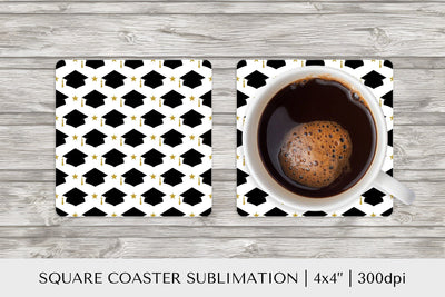 Graduation hats square coaster sublimation. Grad coaster Sublimation LaBelezoka 