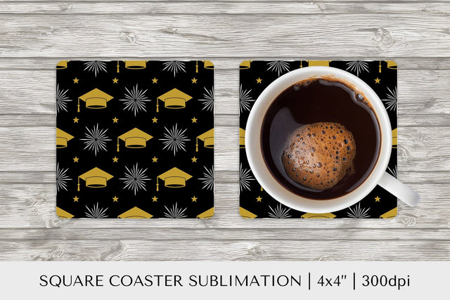 Graduation hats square coaster sublimation. Grad coaster Sublimation LaBelezoka 