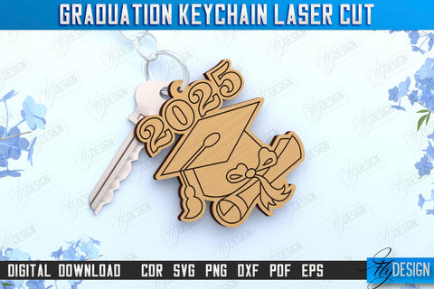 Graduation Keychain Bundle | Grad 2025 | Keyring | Class of 2025 Keychain | CNC Files SVG Fly Design 