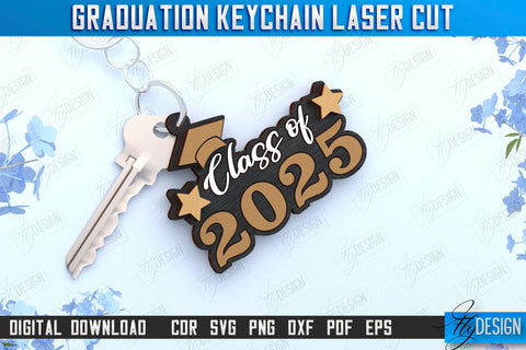 Graduation Keychain Bundle | Grad 2025 | Keyring | Class of 2025 Keychain | CNC Files SVG Fly Design 