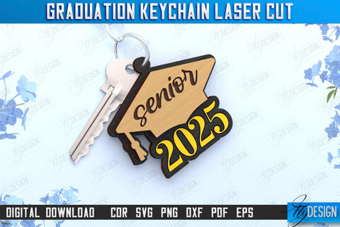 Graduation Keychain Bundle | Grad 2025 | Keyring | Class of 2025 Keychain | CNC Files SVG Fly Design 