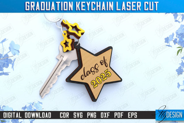 Graduation Keychain | Grad 2025 | Keyring | Class of 2025 Keychain | CNC File SVG Fly Design 