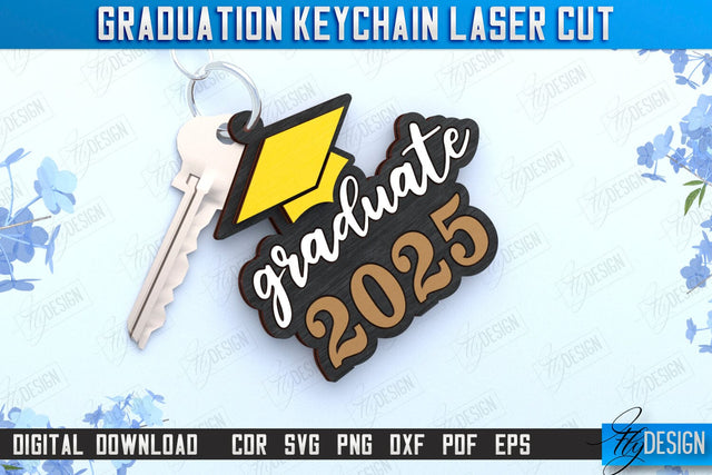 Graduation Keychain | Grad 2025 | Keyring | Class of 2025 Keychain | CNC File SVG Fly Design 