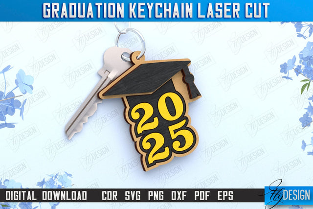 Graduation Keychain | Grad 2025 | Keyring | Class of 2025 Keychain | CNC File SVG Fly Design 