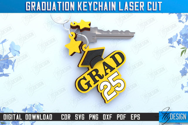 Graduation Keychain | Grad 2025 | Keyring | Class of 2025 Keychain | CNC File SVG Fly Design 