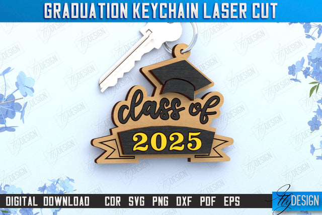 Graduation Keychain | Grad 2025 | Keyring | Class of 2025 Keychain | CNC File SVG Fly Design 