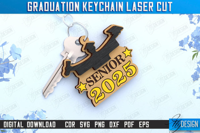 Graduation Keychain | Grad 2025 | Keyring | Class of 2025 Keychain | CNC File SVG Fly Design 
