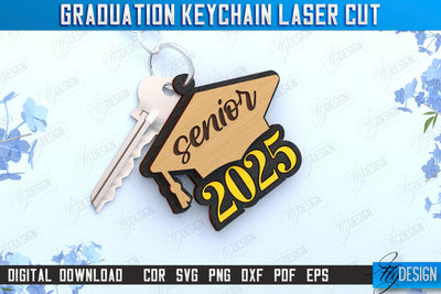 Graduation Keychain | Grad 2025 | Keyring | Class of 2025 Keychain | CNC File SVG Fly Design 
