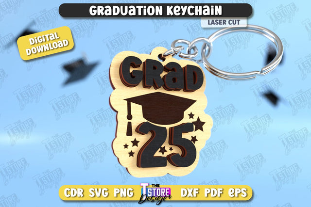 Graduation Keychain | Grad 2025 | Keyring | Class of 2025 Keychain | CNC File SVG The T Store Design 