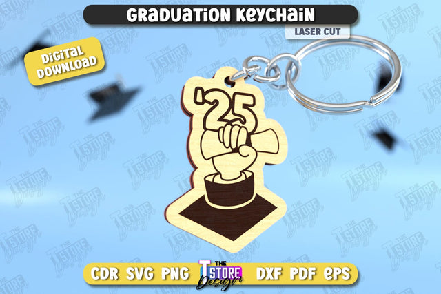 Graduation Keychain | Grad 2025 | Keyring | Class of 2025 Keychain | CNC File SVG The T Store Design 