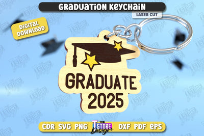 Graduation Keychain | Grad 2025 | Keyring | Class of 2025 Keychain | CNC File SVG The T Store Design 