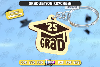 Graduation Keychain | Grad 2025 | Keyring | Class of 2025 Keychain | CNC File SVG The T Store Design 
