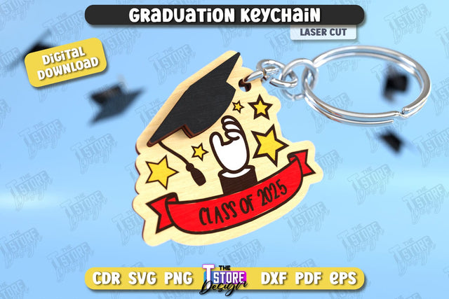 Graduation Keychain | Grad 2025 | Keyring | Class of 2025 Keychain | CNC File SVG The T Store Design 