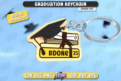Graduation Keychain | Grad 2025 | Keyring | Class of 2025 Keychain | CNC File SVG The T Store Design 