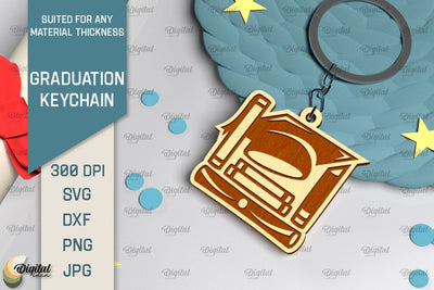 Graduation Keychain Laser Cut. Graduation Key Ring SVG SVG Evgenyia Guschina 