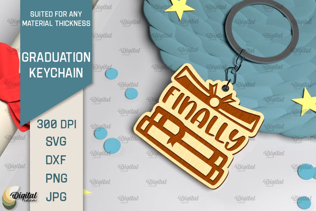Graduation Keychain Laser Cut. Graduation Key Ring SVG SVG Evgenyia Guschina 