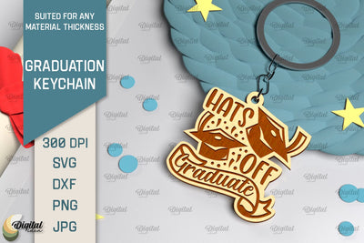 Graduation Keychain Laser Cut. Graduation Key Ring SVG SVG Evgenyia Guschina 
