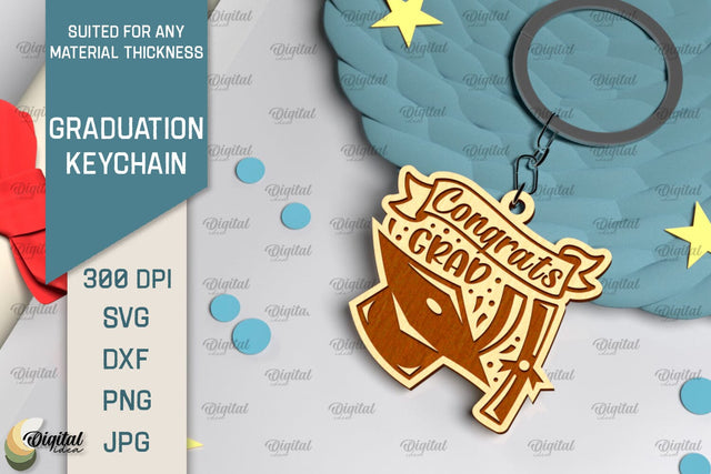 Graduation Keychain Laser Cut. Graduation Key Ring SVG SVG Evgenyia Guschina 