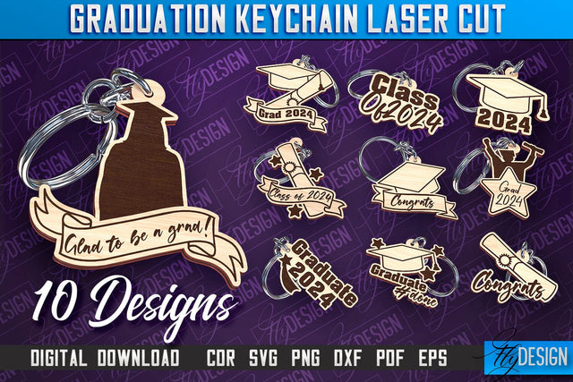 Graduation Keychain Laser Cut | School Quotes | CNC File SVG Fly Design 