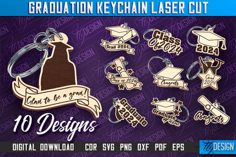 Graduation Keychain Laser Cut | School Quotes | CNC File SVG Fly Design 