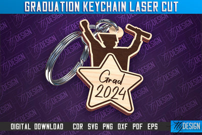 Graduation Keychain Laser Cut | School Quotes | CNC File SVG Fly Design 