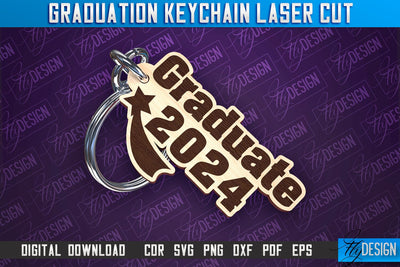 Graduation Keychain Laser Cut | School Quotes | CNC File SVG Fly Design 
