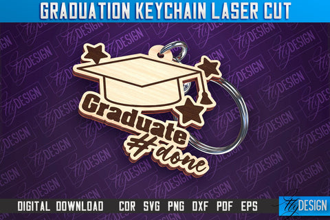 Graduation Keychain Laser Cut | School Quotes | CNC File SVG Fly Design 