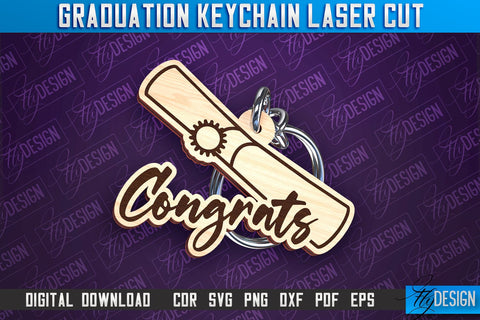 Graduation Keychain Laser Cut | School Quotes | CNC File SVG Fly Design 