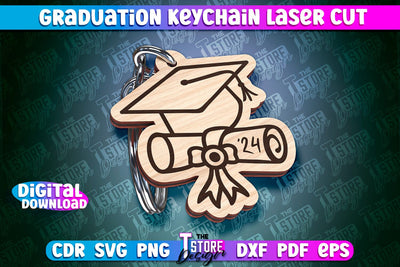 Graduation Keychain Laser Cut | School Quotes | CNC File SVG The T Store Design 