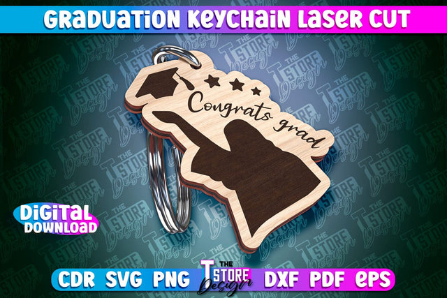 Graduation Keychain Laser Cut | School Quotes | CNC File SVG The T Store Design 