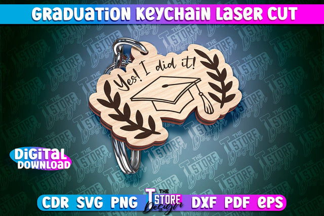 Graduation Keychain Laser Cut | School Quotes | CNC File SVG The T Store Design 