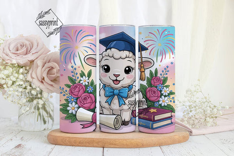 Graduation Lamb 20oz Tumbler Wrap Sublimation sassyprint 
